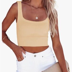 Chevron Ribbed Knit Fitted Cropped Tank